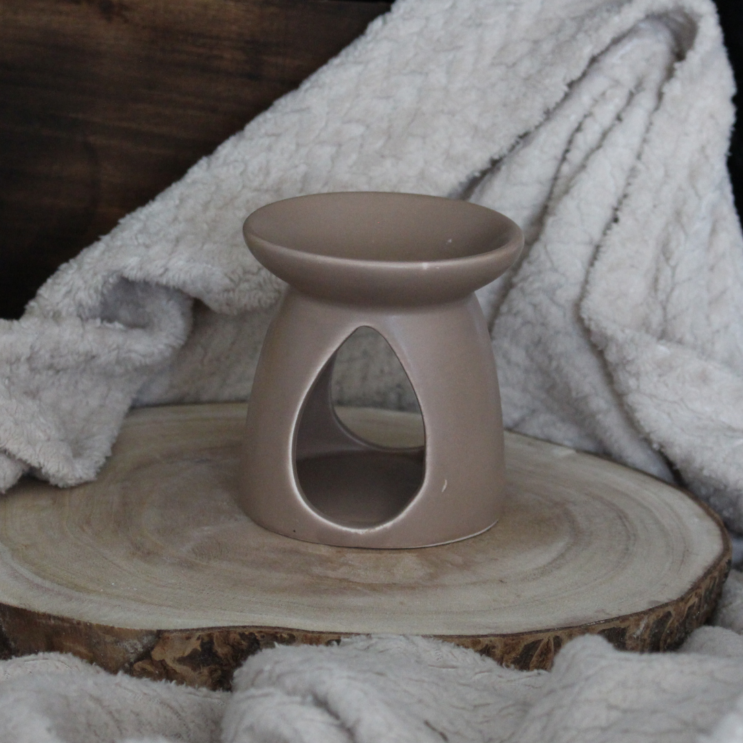 Brûle Parfum Ovale - brûle parfum marron mate